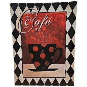 Retro Bistro Café Canvas Wall Art Coffee Cup Print Kitchen Decor 11.5"x16"